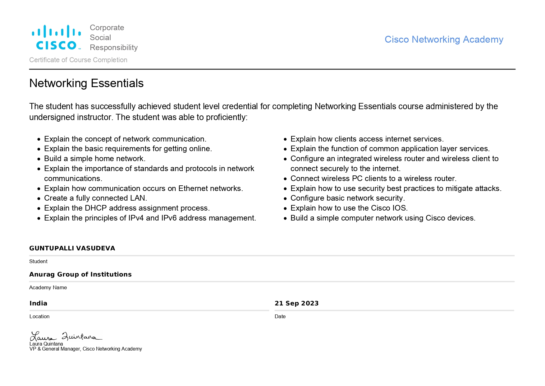 Cisco Networking Essentials